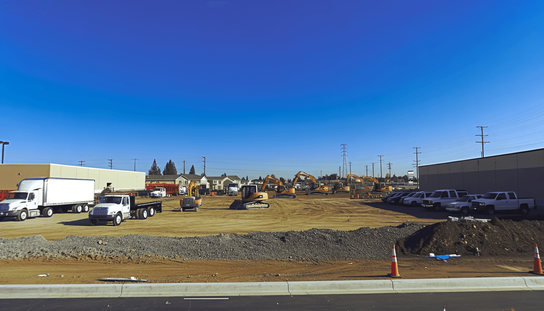 California construction workers on site with safety gear and insurance documents